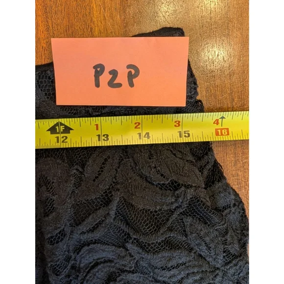 INC Black Lace Strapless Ruffle Top Women's Size 4 Whimsigoth Romantic EUC - Picture 4 of 7